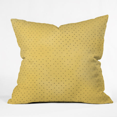 Allyson Johnson Sunny Yellow Dots Outdoor Throw Pillow